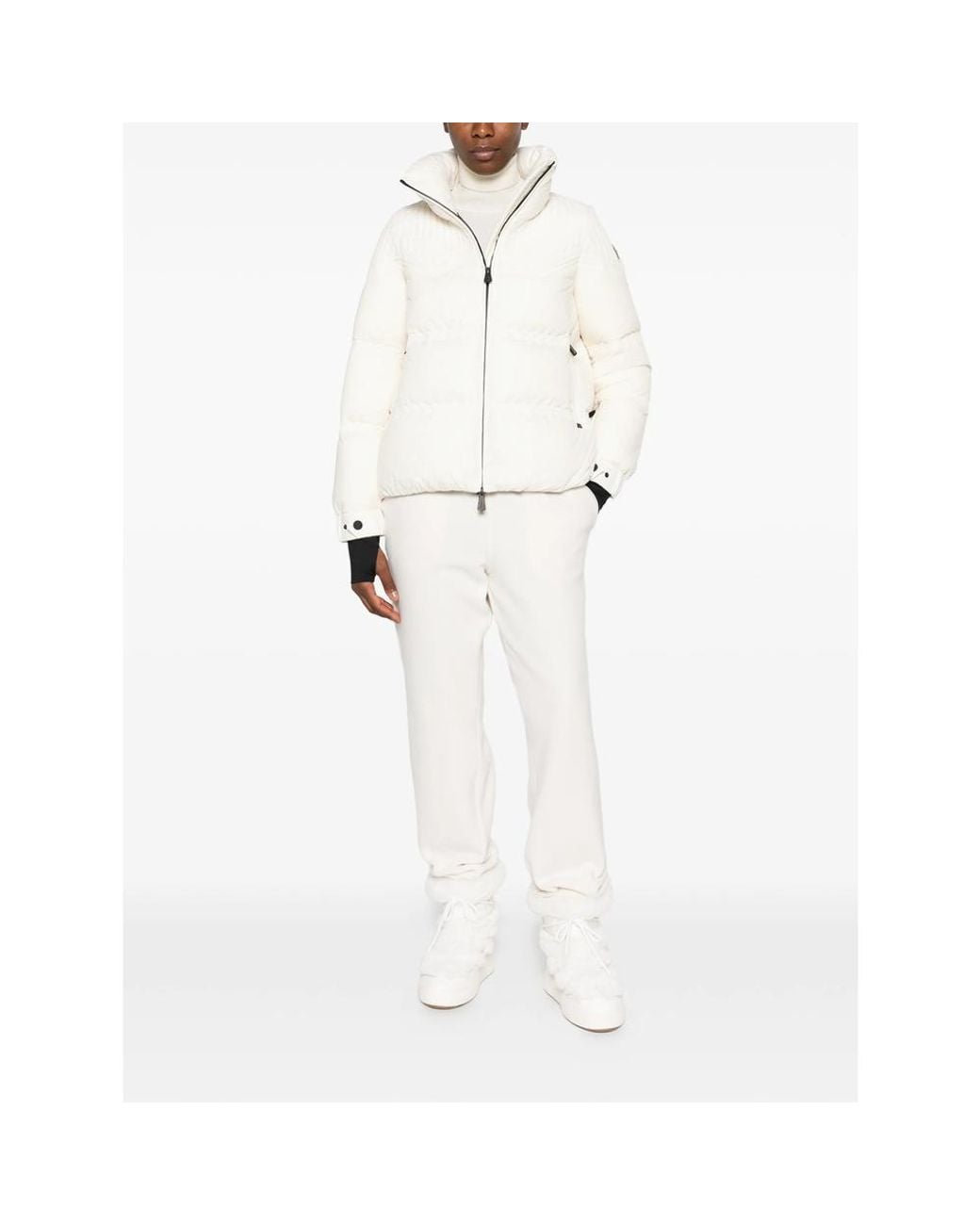 Moncler White Quilted High-Neck Jacket
