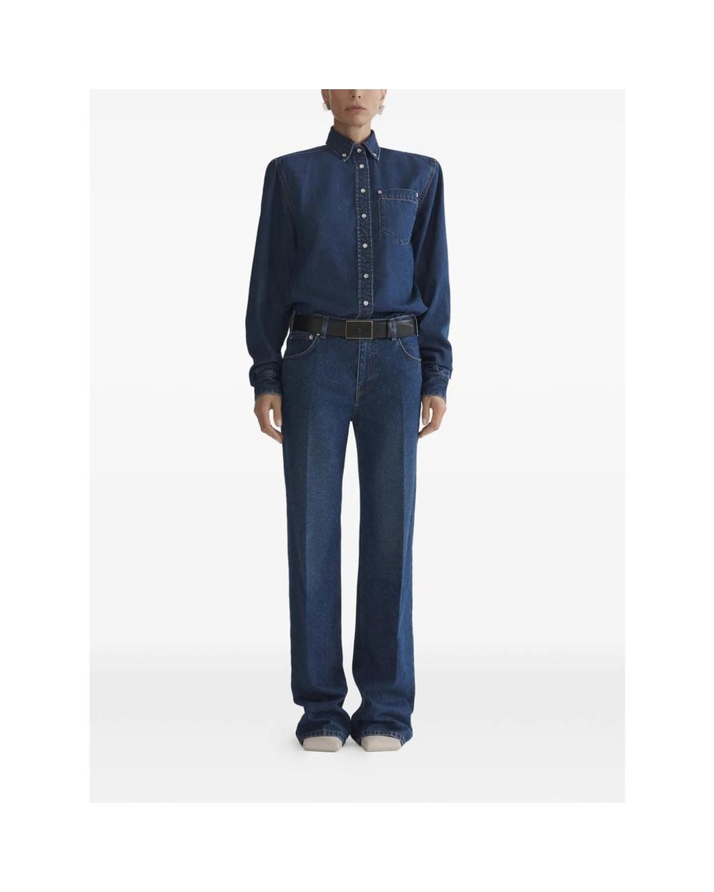 Mugler Blue Straight Trousers