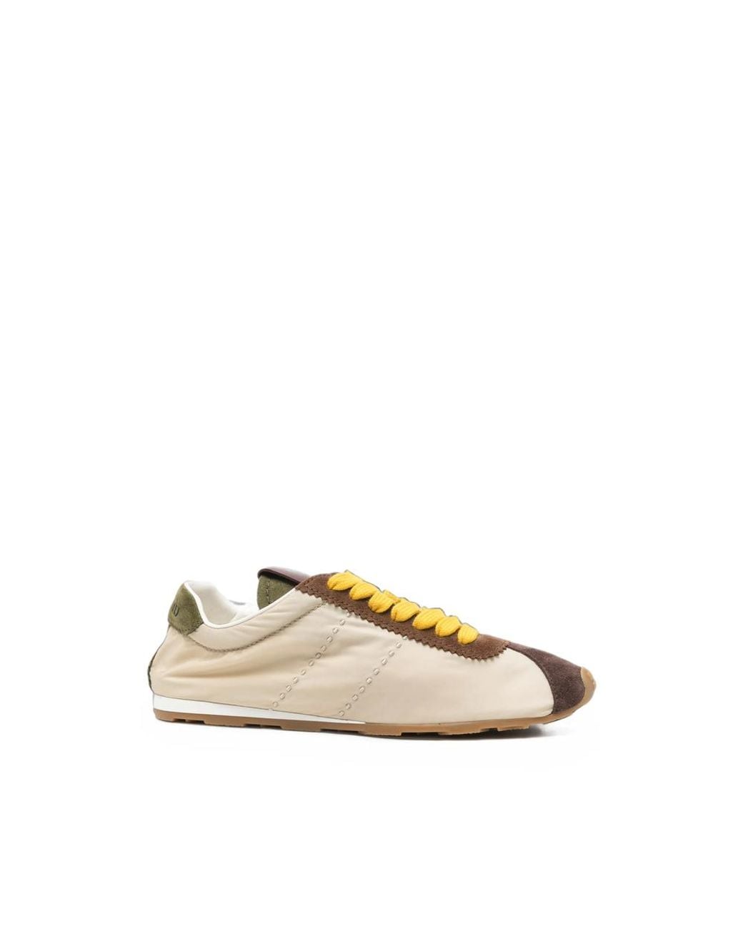 Miu Miu Natural Suede-Trim Panelled Sneakers