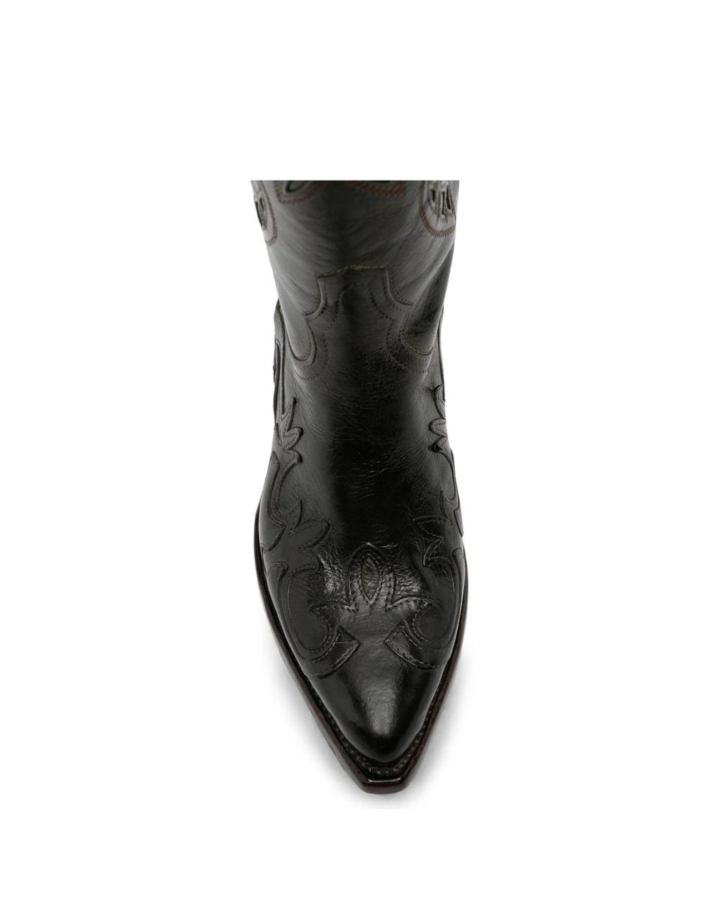 Eraldo Black Leather Cowboy Boots