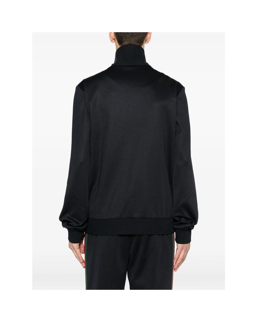 Gucci Black Technical Jersey Zip Jacket With Web for men