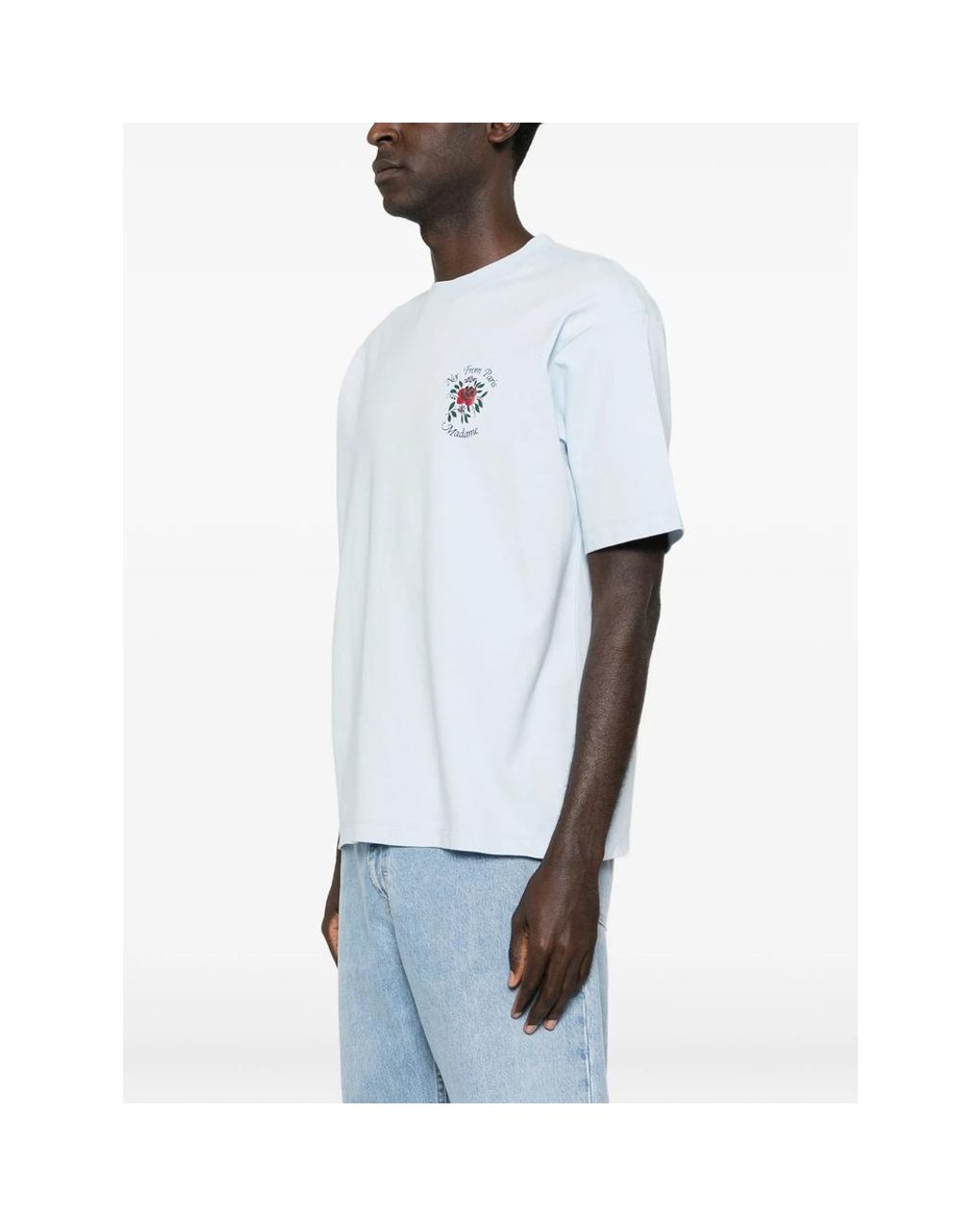 Drole de Monsieur White Slogan-Print T-Shirt for men