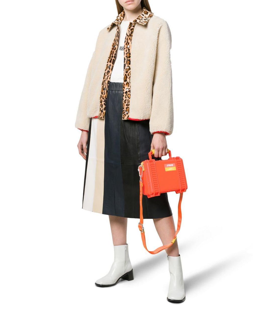 Heron Preston Orange Tool Tote Bag In Synthetic Fiber With Logo