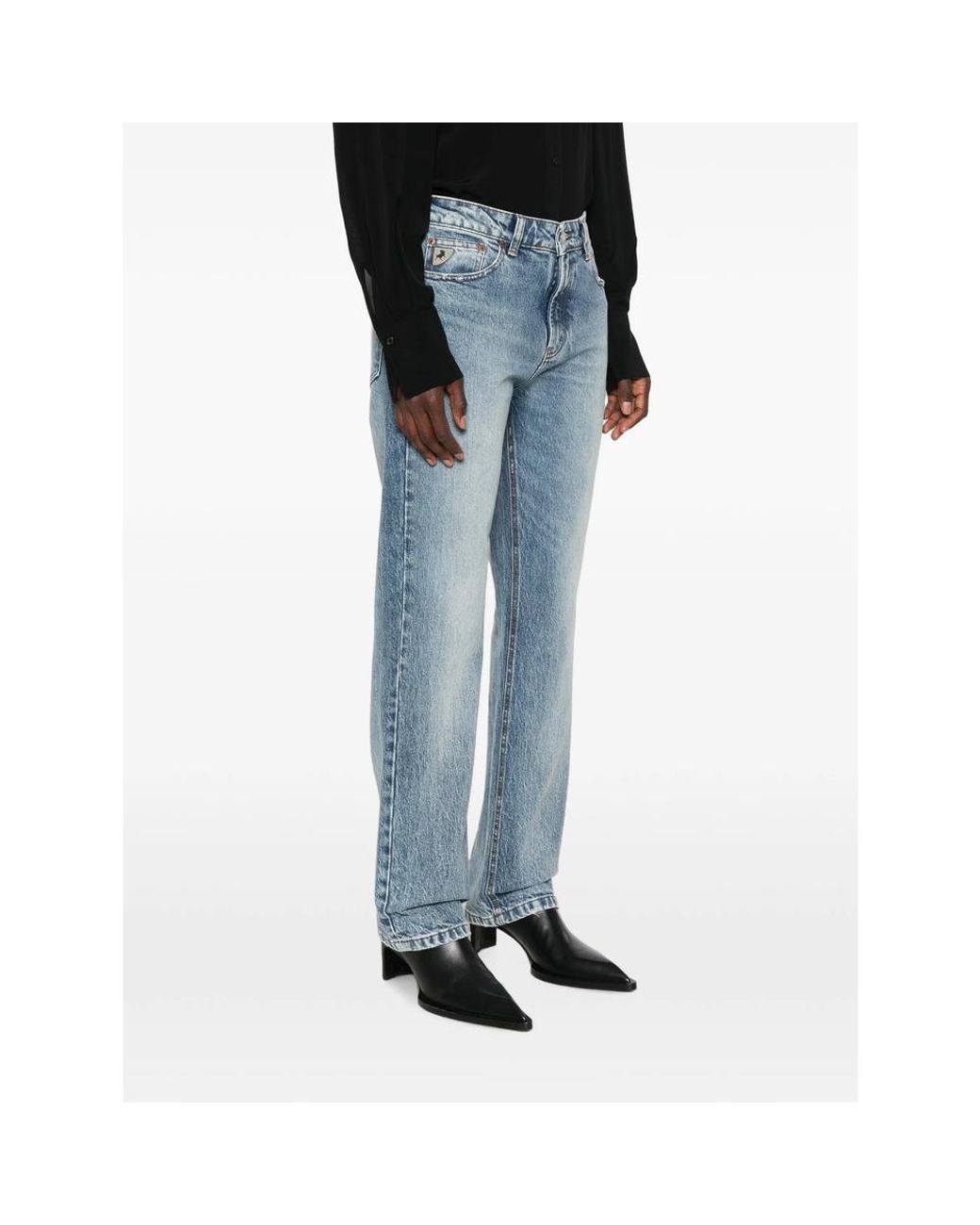 Lois Blue Washed Straight-Leg Denim Jeans