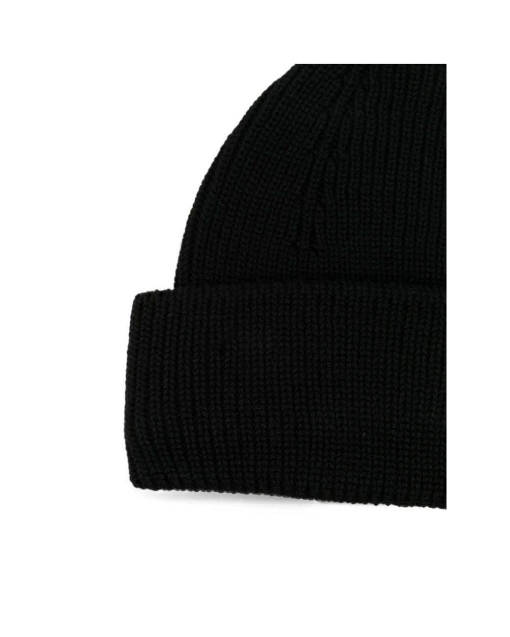 Roberto Collina Black Ribbed-Knit Beanie Hat for men