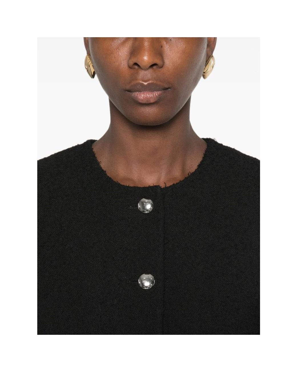 Rohe Black Button-Fastening Bouclé Jacket