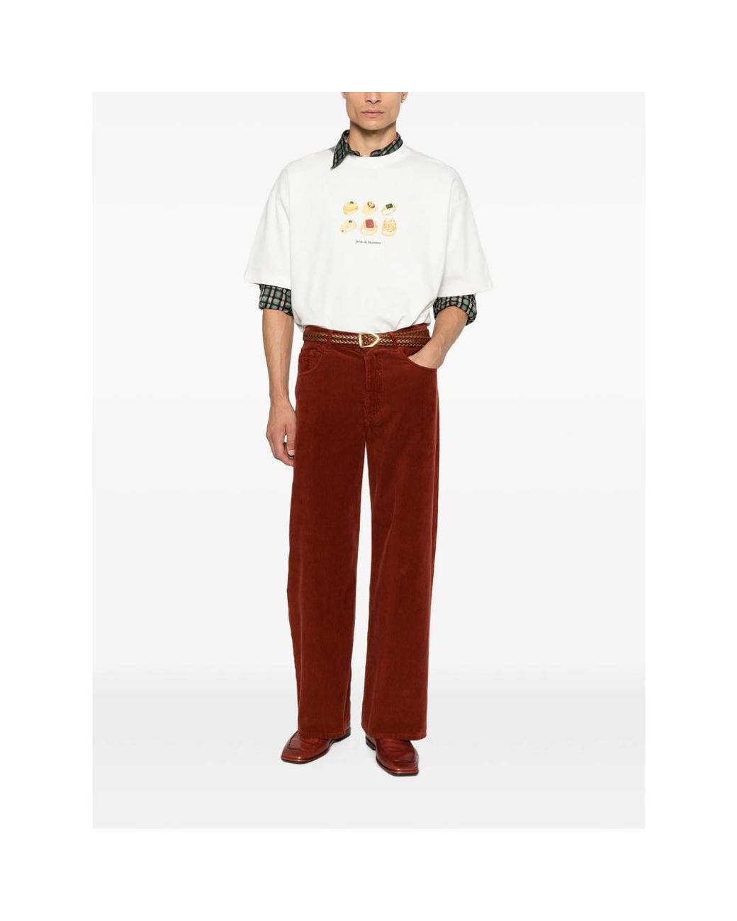 Drole de Monsieur White Graphic-Print T-Shirt for men
