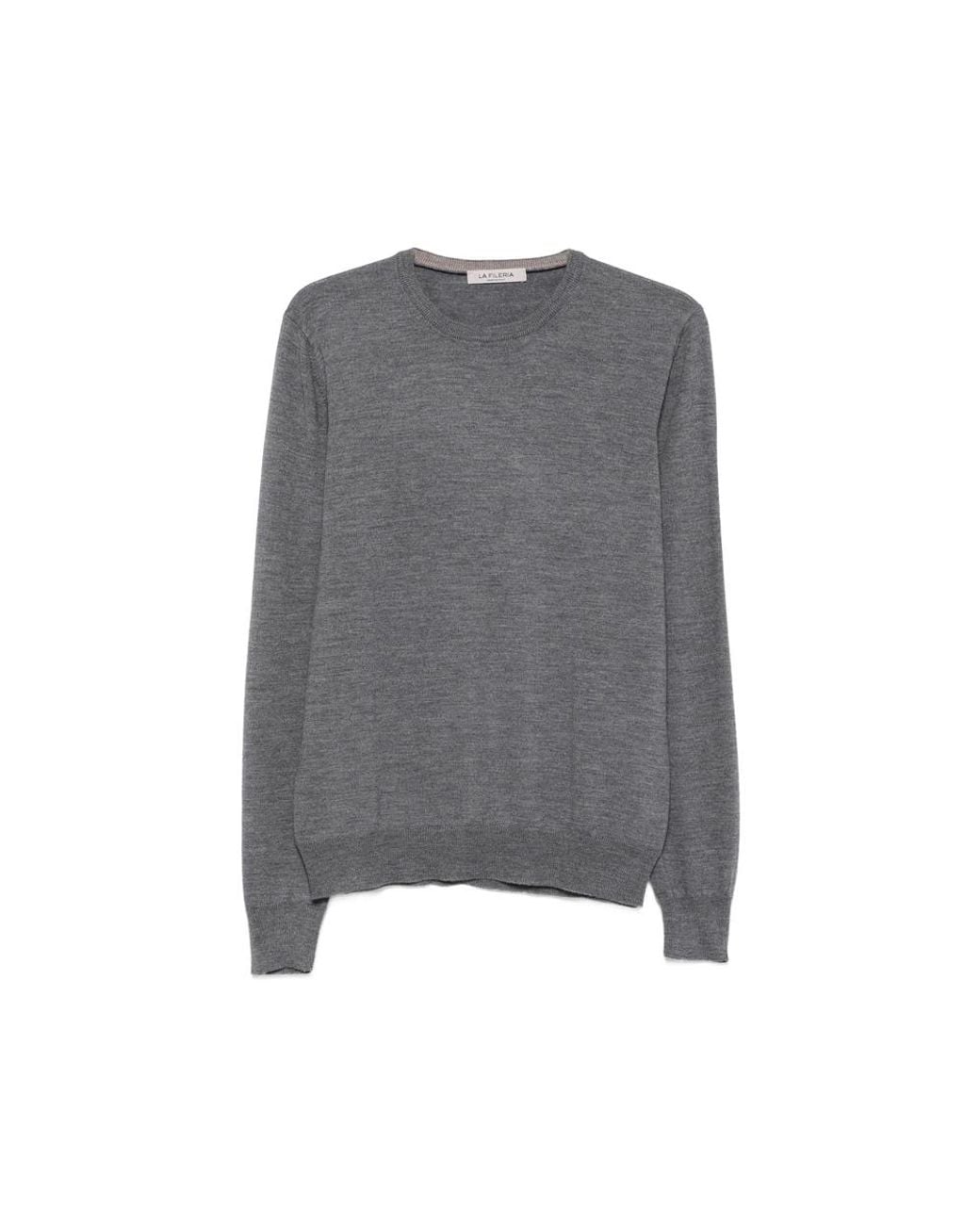 La Fileria Gray Crew-Neck Long-Sleeve Knit for men