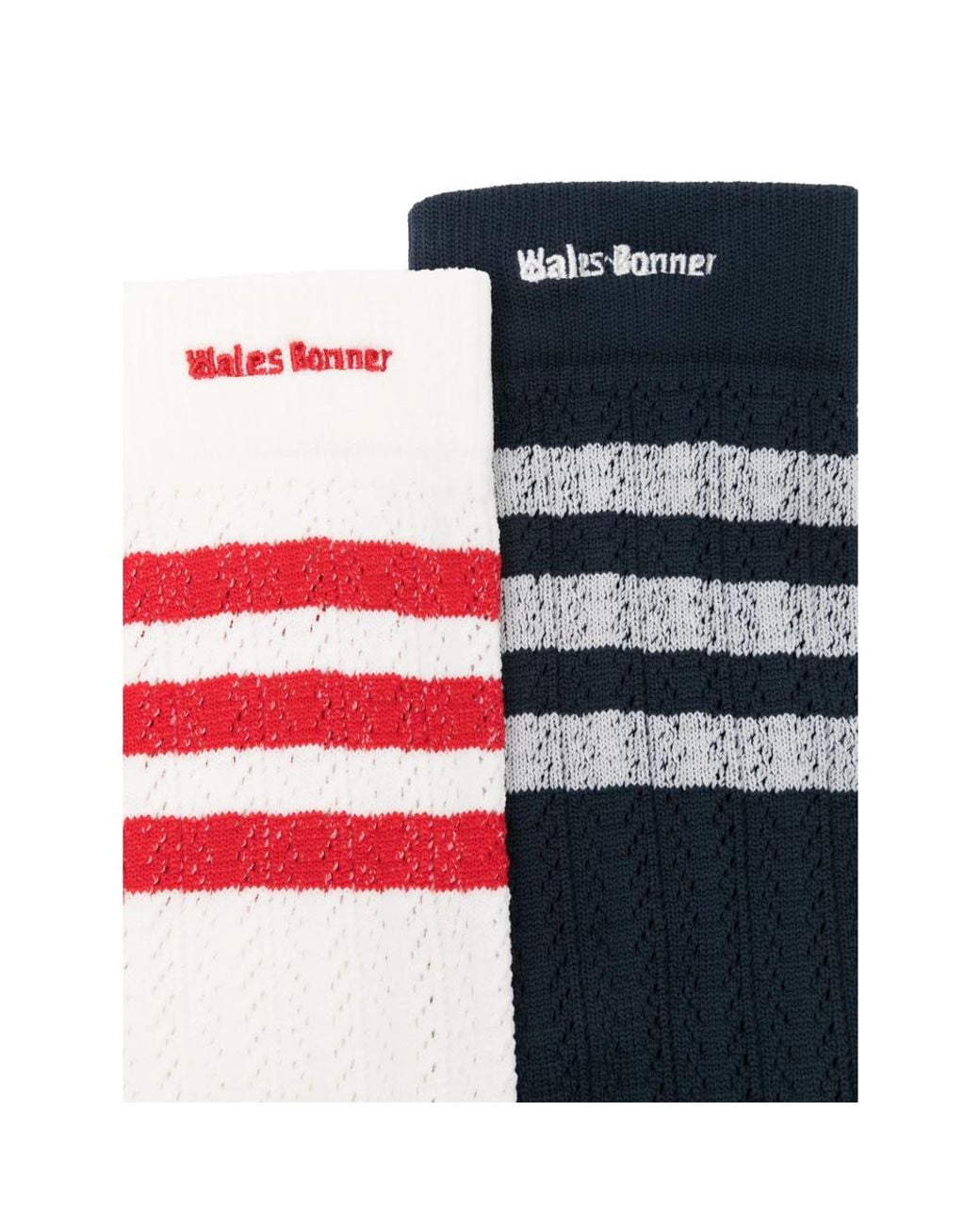 Adidas by Wales Bonner Blue X Wales Bonner Striped Logo Socks (Pack Of Two) for men