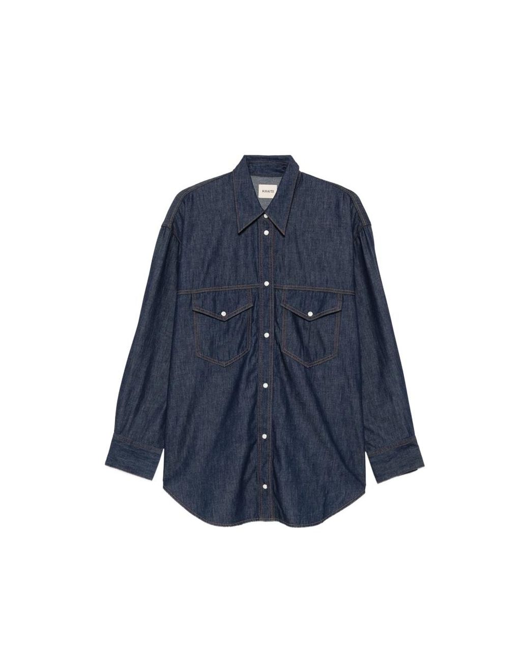 Khaite Blue Christensen Contrast-Stitch Denim Shirt