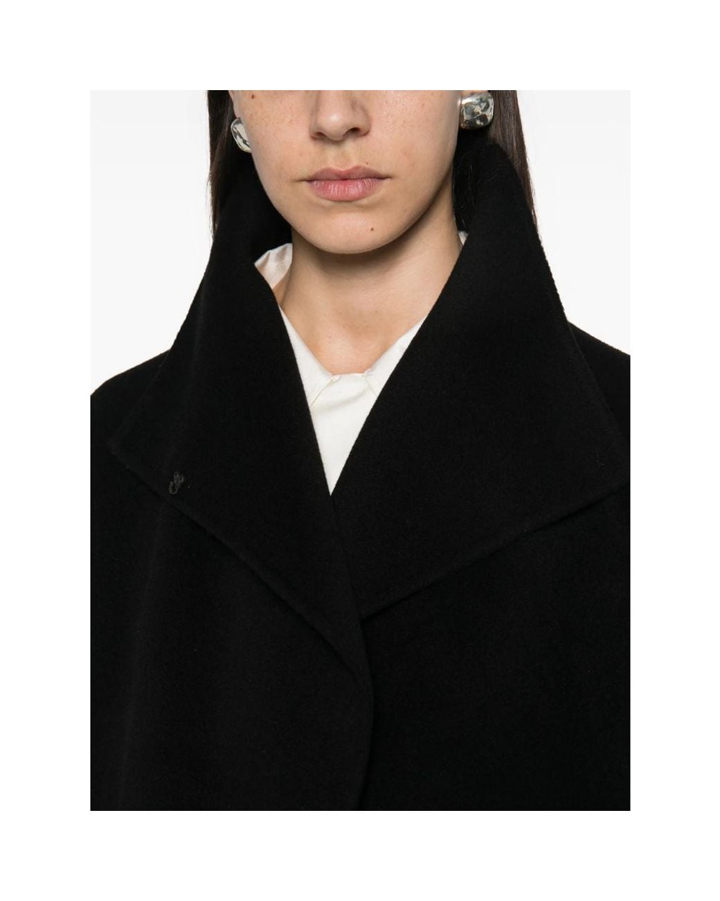 Almala Black Kaity Oversized Shawl-Collar Coat