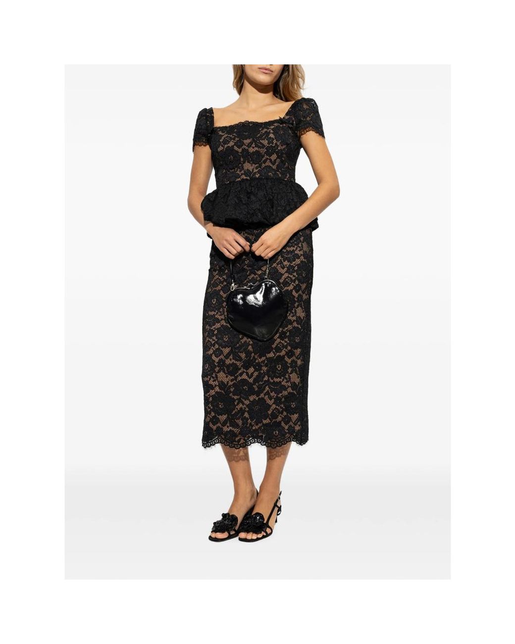 Self-Portrait Black Lace Midi Dress