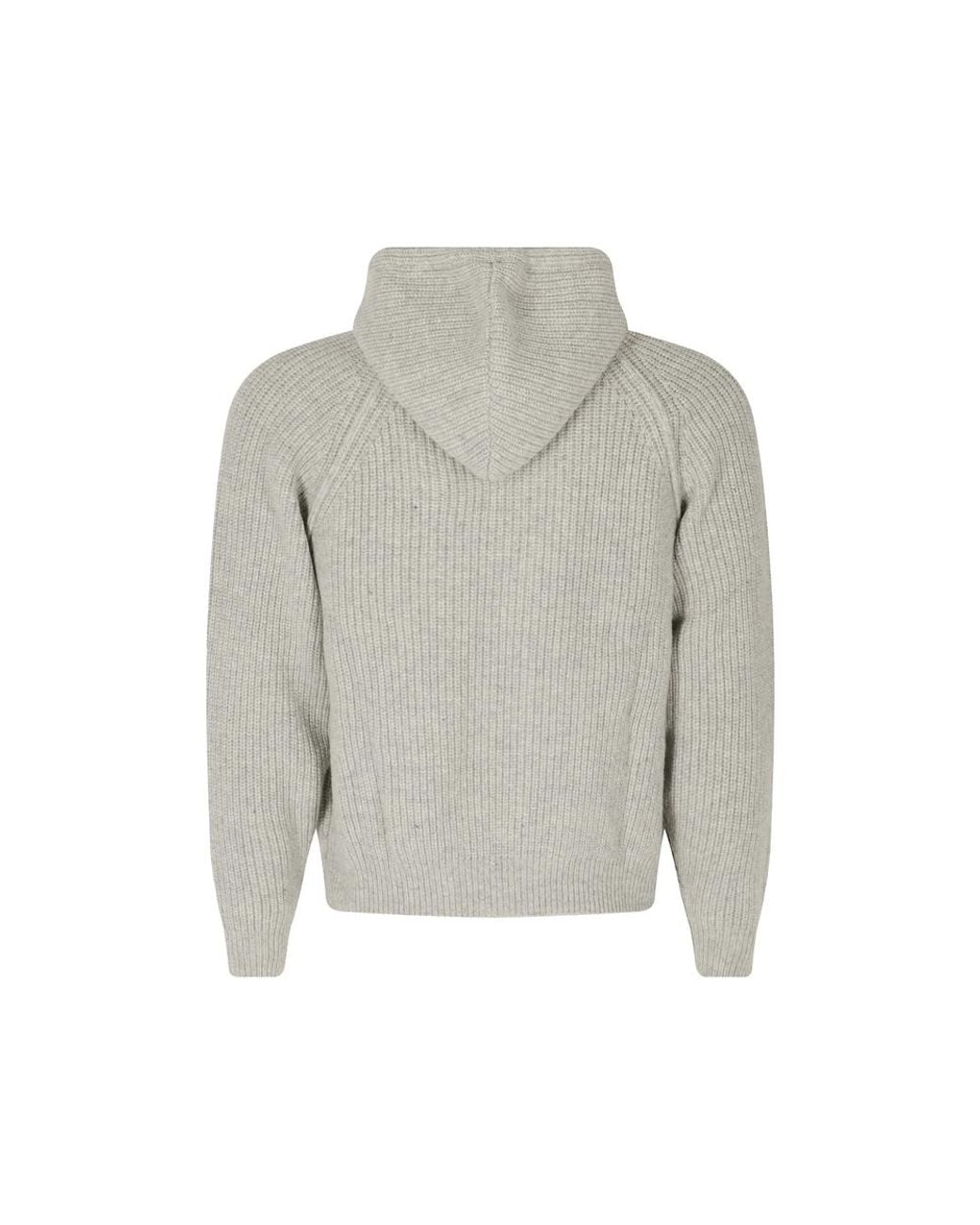 DUNST Gray Ribbed-Knit Zip-Up Cardigan for men