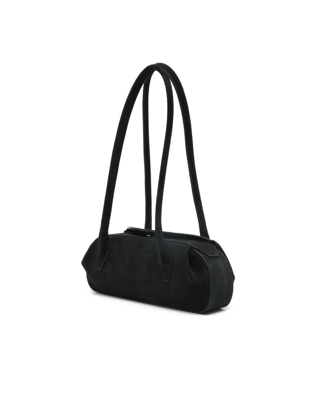 Yuzefi Black Mini Oyster Suede Tote Bag