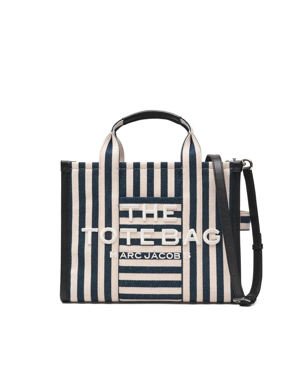 Marc Jacobs Black Striped Tote Bag