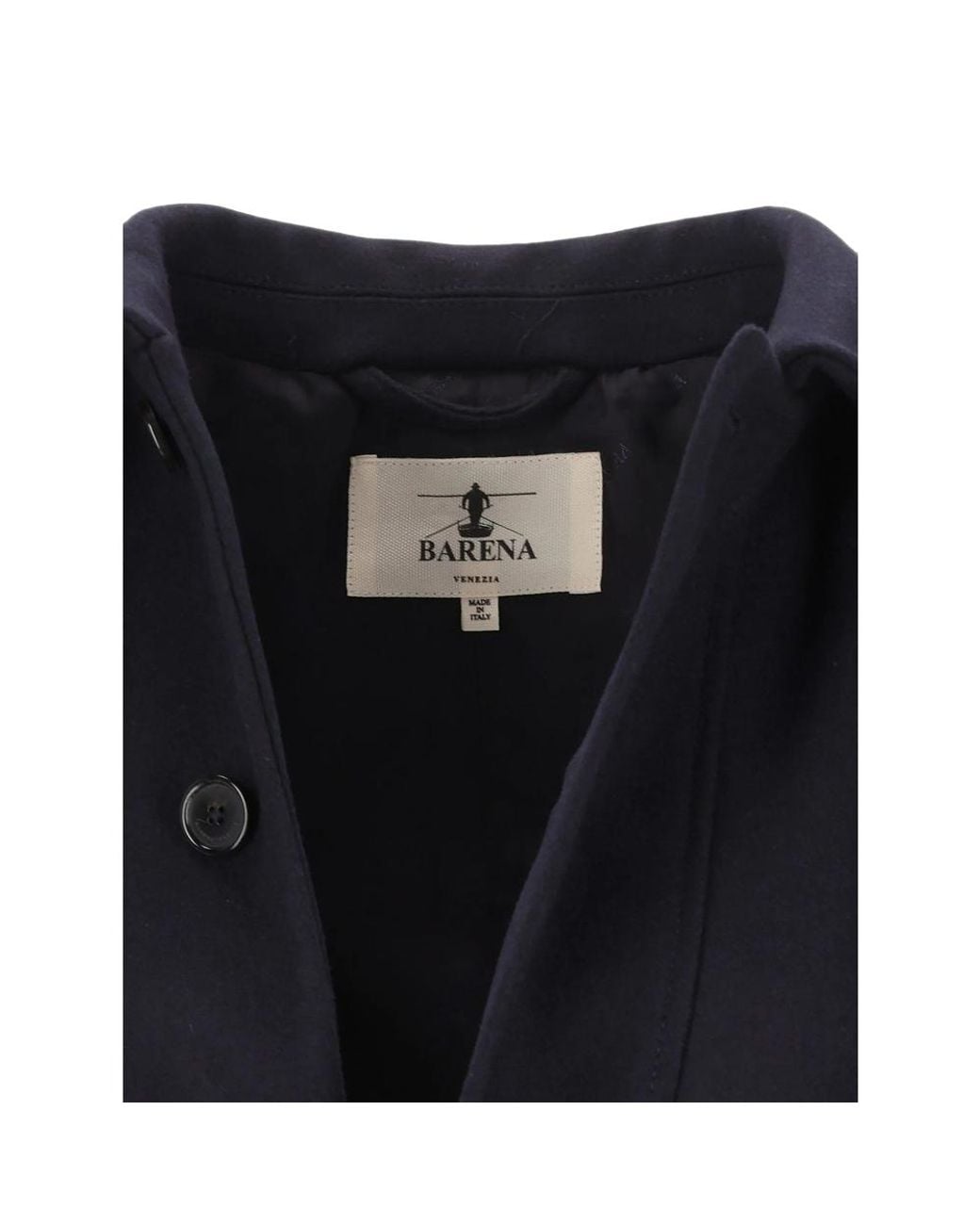 Barena Blue Belted Button-Up Coat