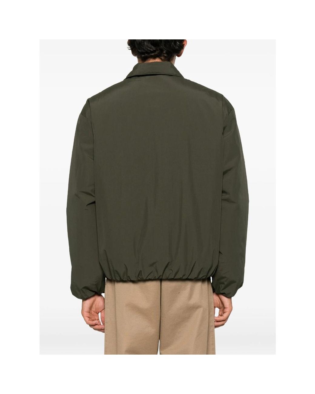 Carhartt Green Logo-Patch Zip-Up Jacket for men