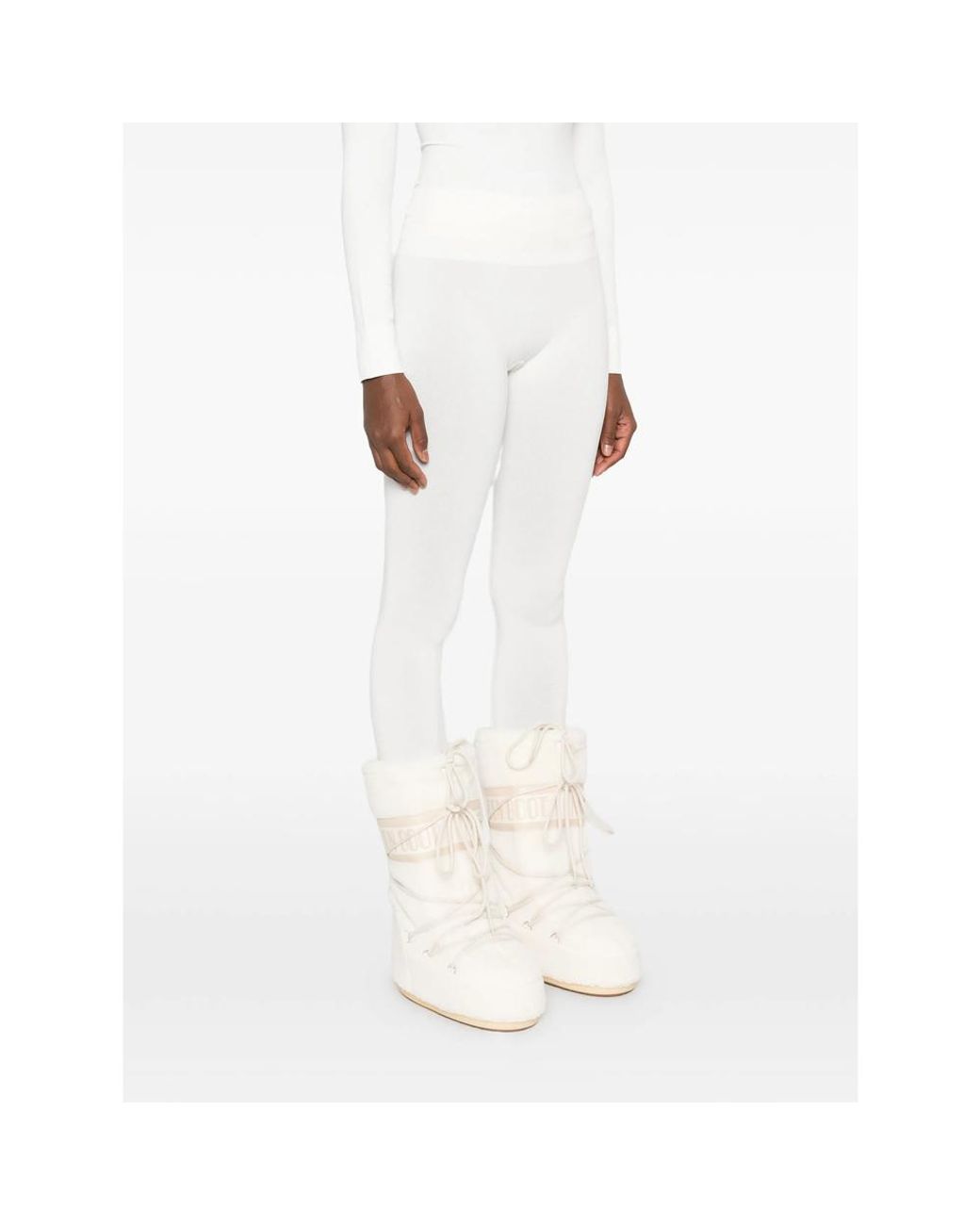 Perfect Moment White Perfect High-Waisted Ribbed Thermal Leggings