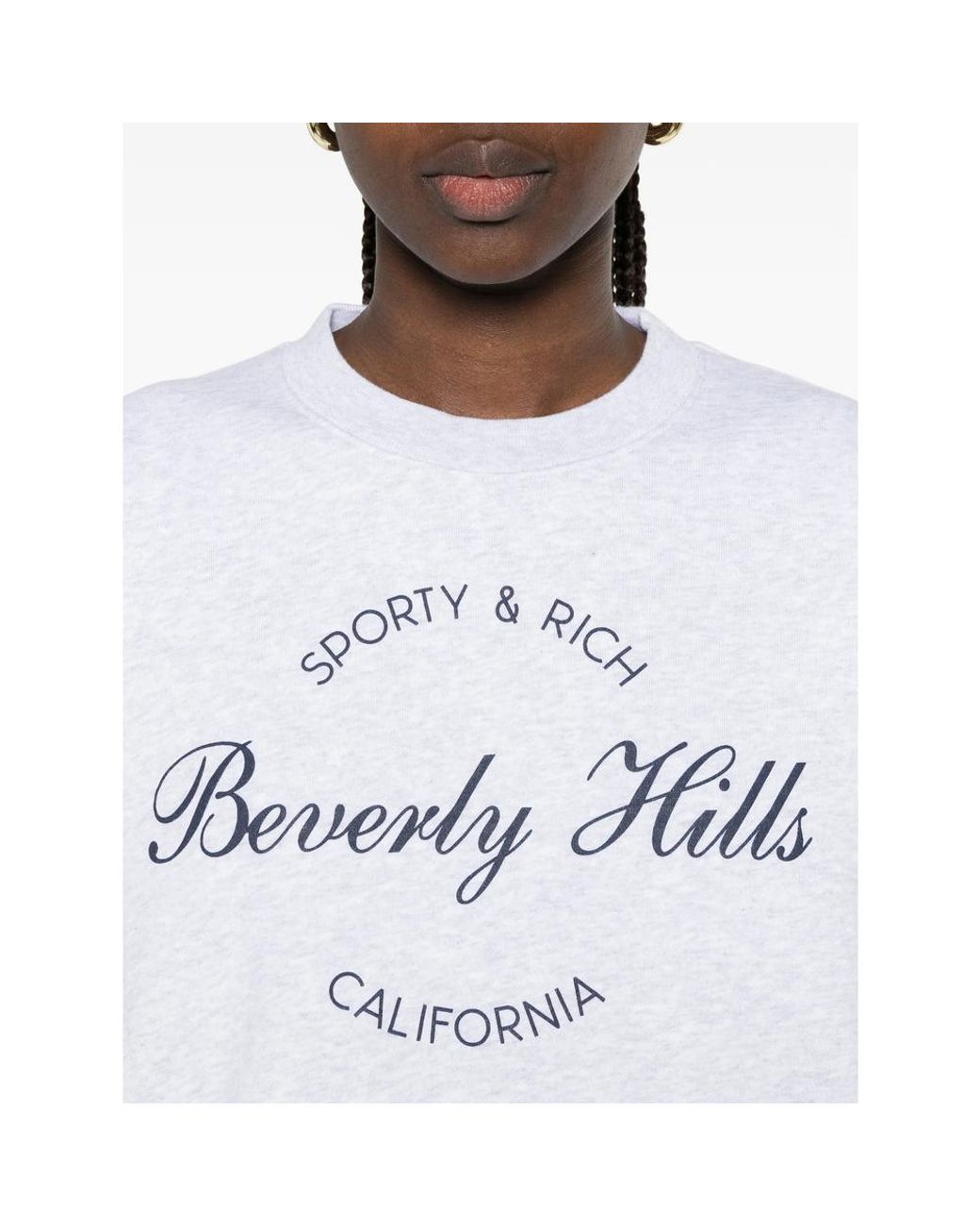 Sporty & Rich White Crew Neck Sweater