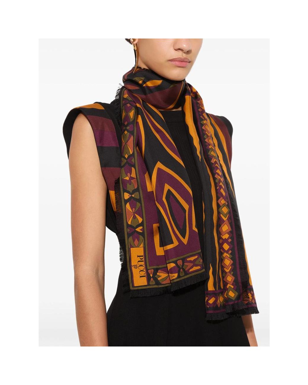 Emilio Pucci Brown Silk Scarves