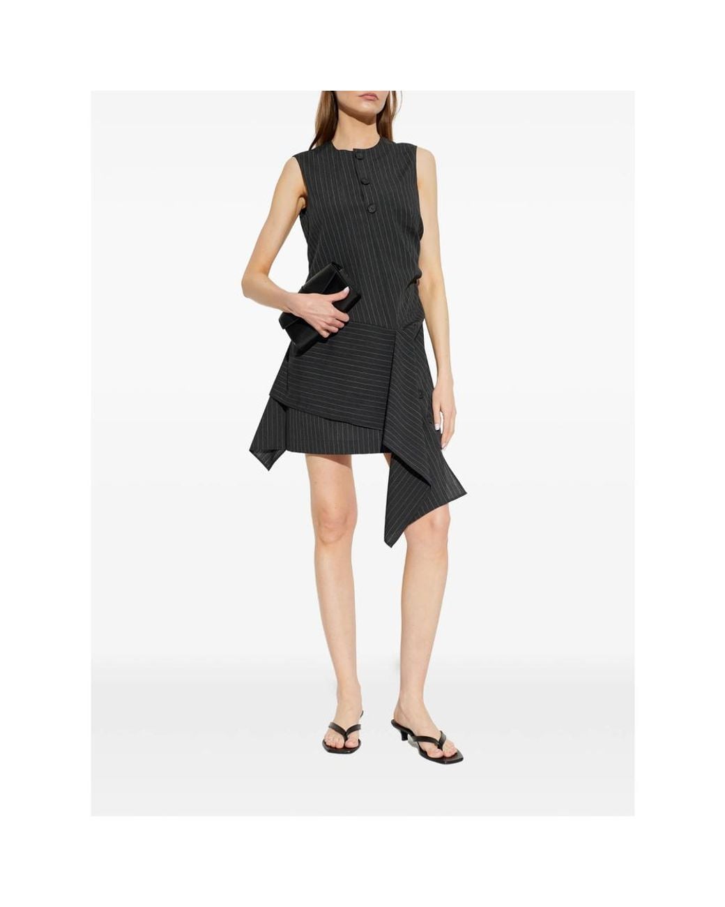 IRO Black Klea Pinstripe Layered Mini Dress