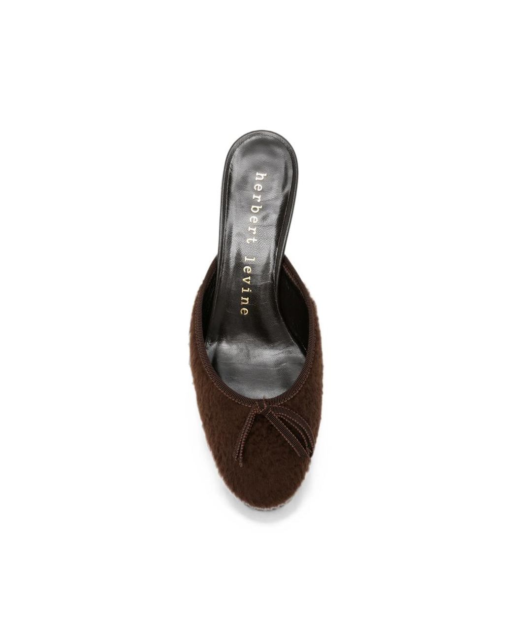 Herbert Levine Brown 24/7 Bow-Detail Faux-Fur Heeled Mules