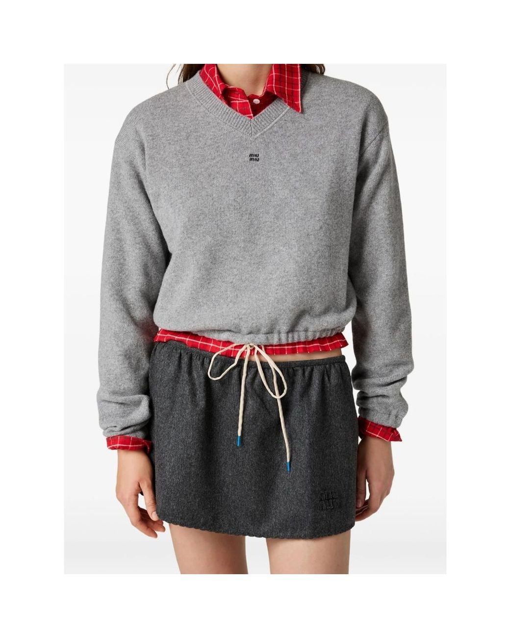 Miu Miu Gray Wool And Cashmere Sweater
