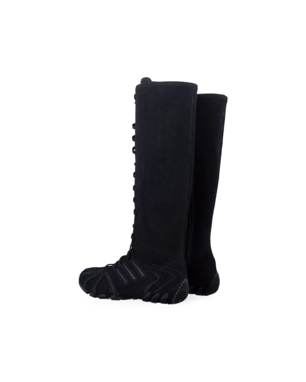 Adidas Black Lace-Up Knee-High Boots
