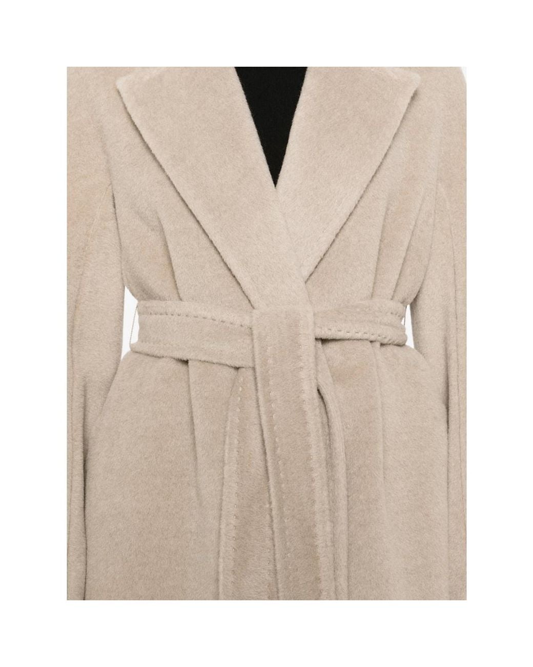 Max Mara Natural Belted Notch-Lapels Coat