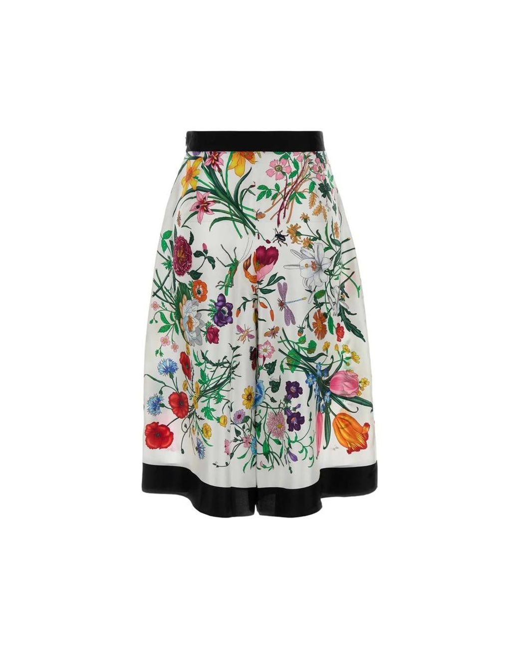 Gucci Blue Flora-Print Silk Trousers