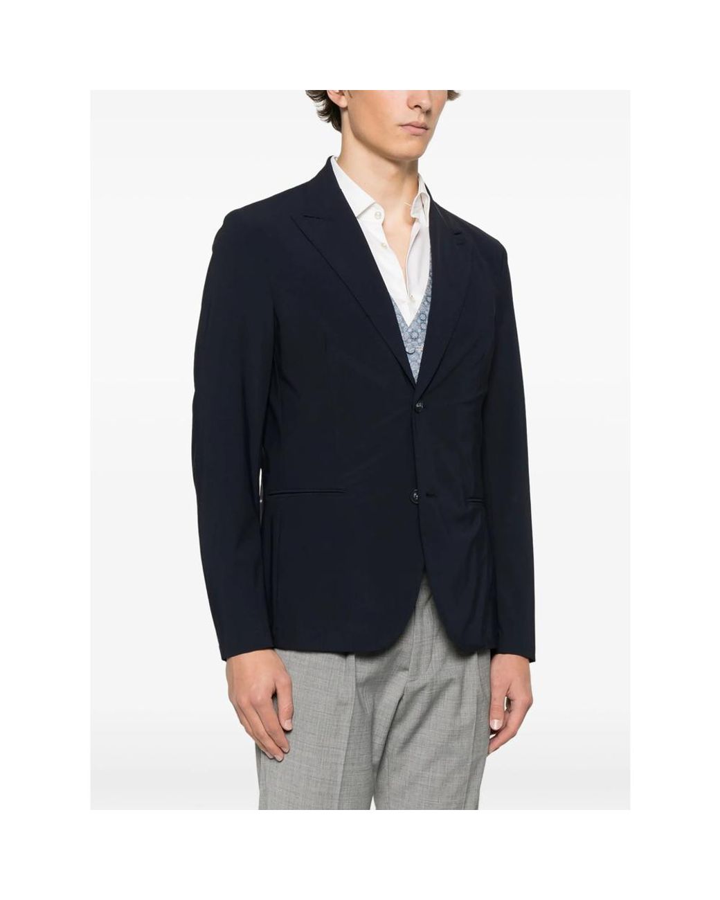 Eraldo Blue Peak-Lapels Blazer for men