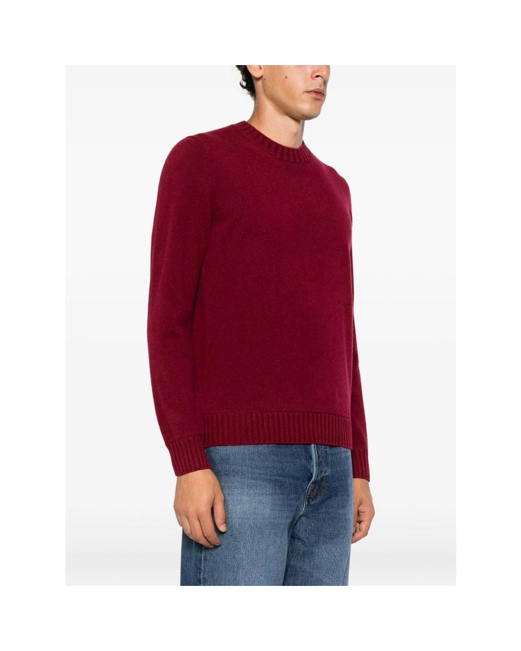 Magazzino Ricambi Red Ribbed-Trim Sweater for men
