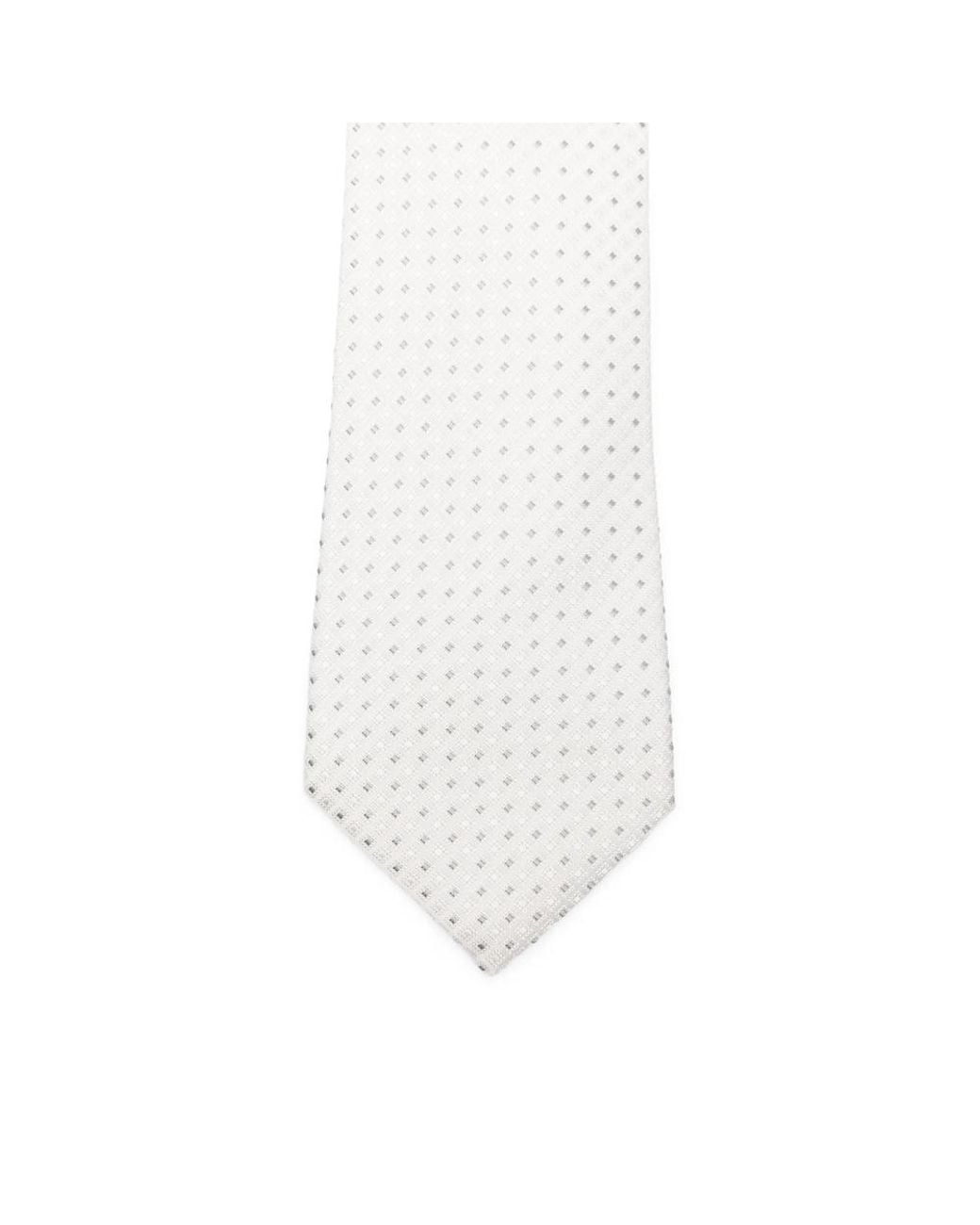 Canali White Micro-Pattern Tie for men