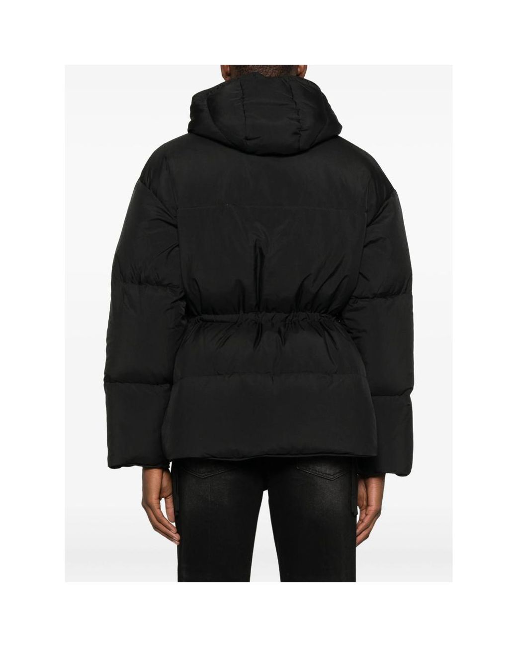 TONYWACK Black Hooded Padded Coat for men