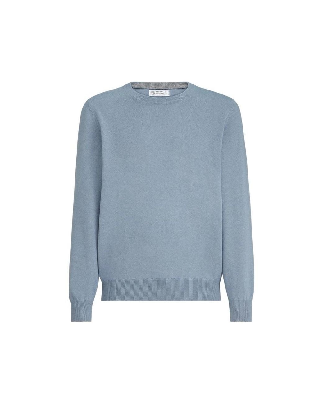 Brunello Cucinelli Blue Cashmere Sweater for men