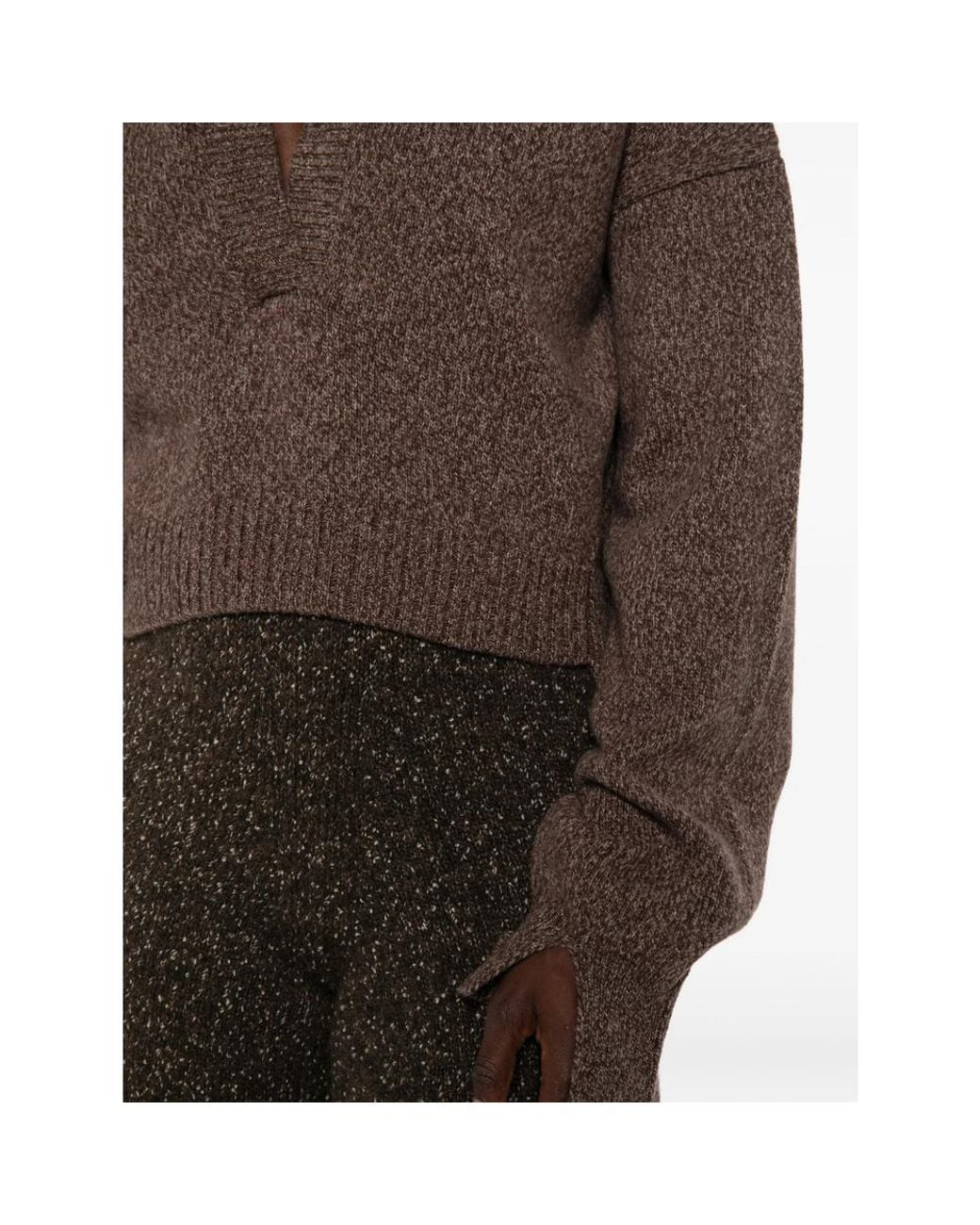 ELY ELY Brown V-Neck Sweater