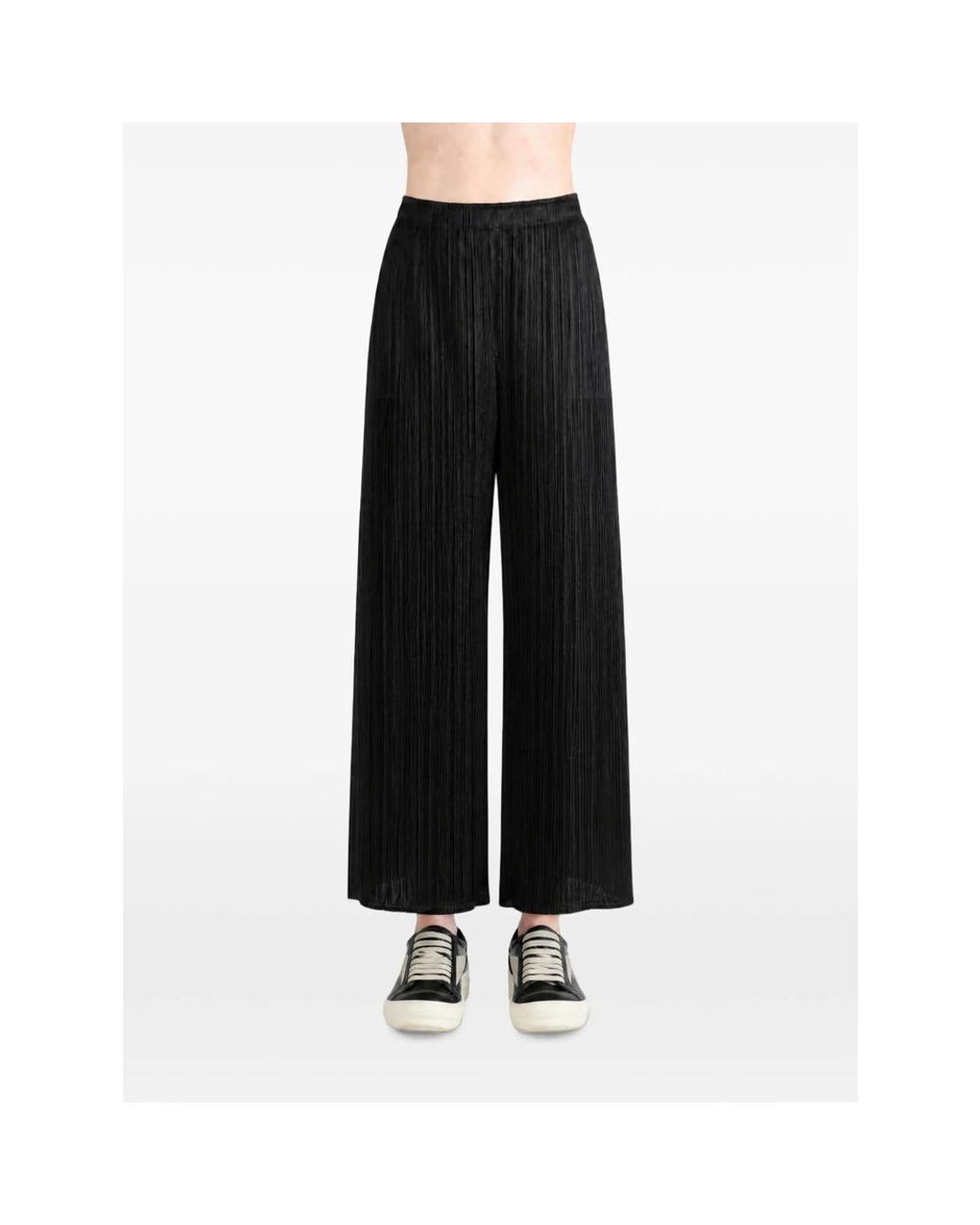 Pleats Please Issey Miyake Black Monthly Colors July Pleated Wide-Leg Trousers
