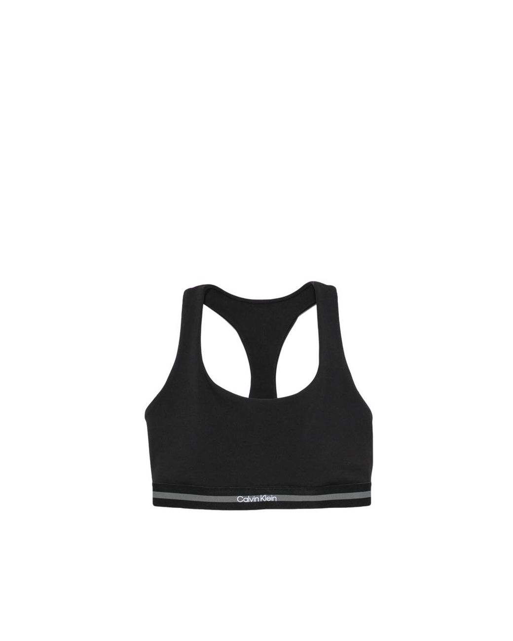 Calvin Klein Black Logo-Tape Racerback Sports Bra