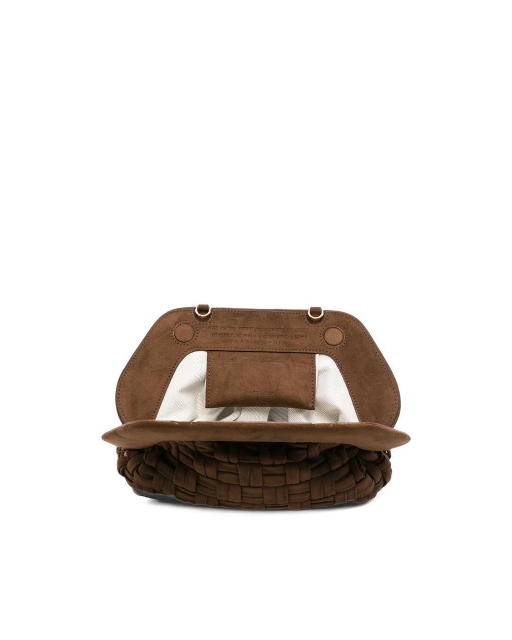 THEMOIRÈ Brown Medium Bios Woven-Design Clutch Bag