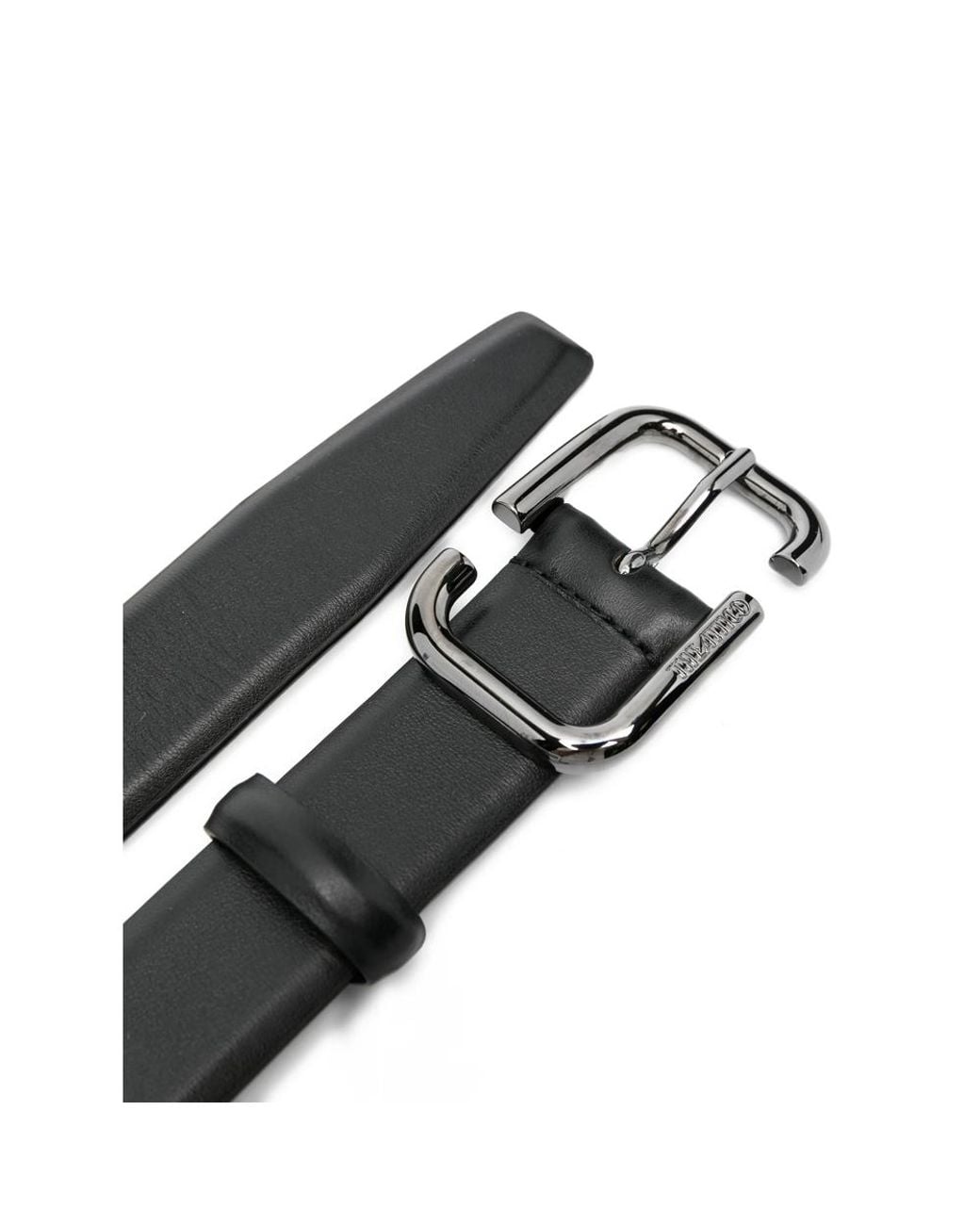 The Attico Black Belt With Chain Detail Calf Leather