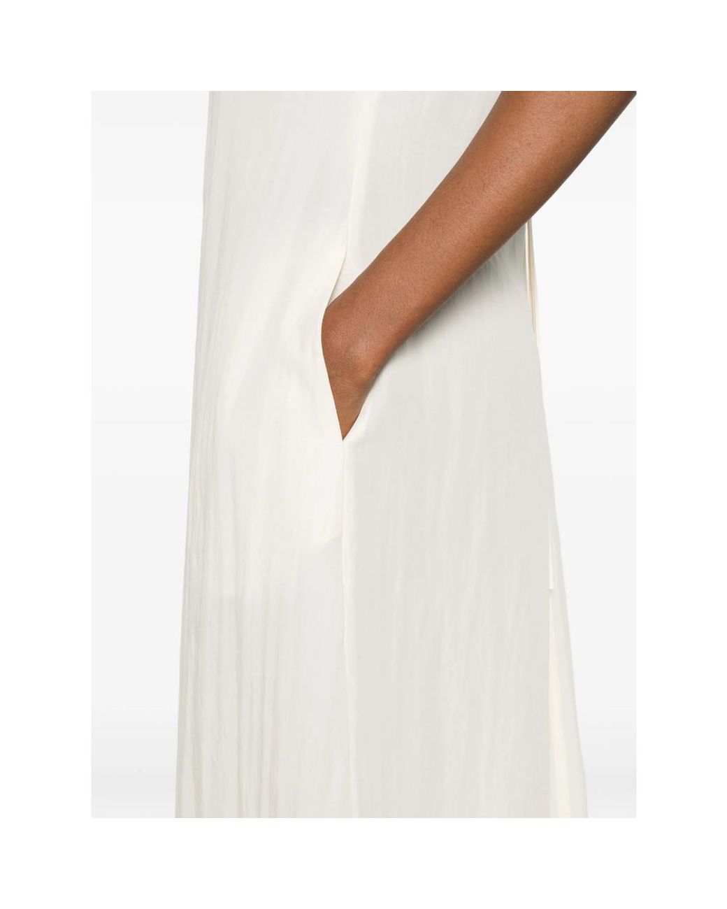 Covert White V-Neck Back-Tie Maxi Dress