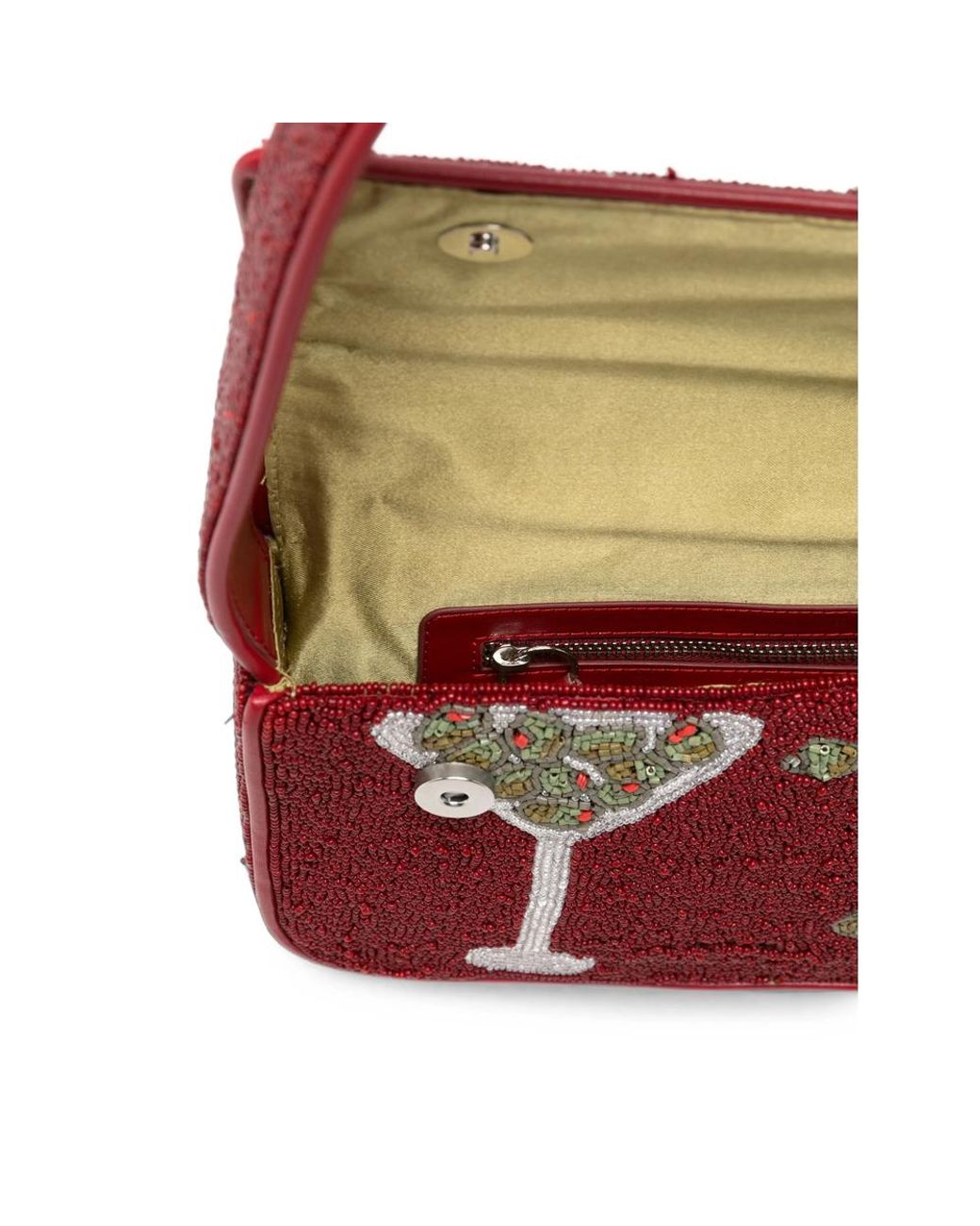 Staud Red Tommy Bead-Embellished Shoulder Bag