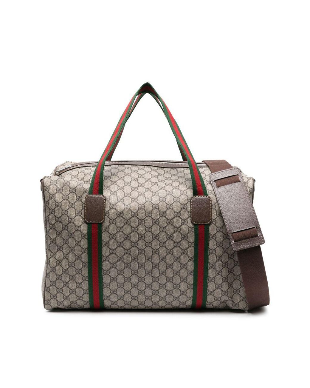 Gucci Gray Medium Web-Stripe Duffle Bag for men