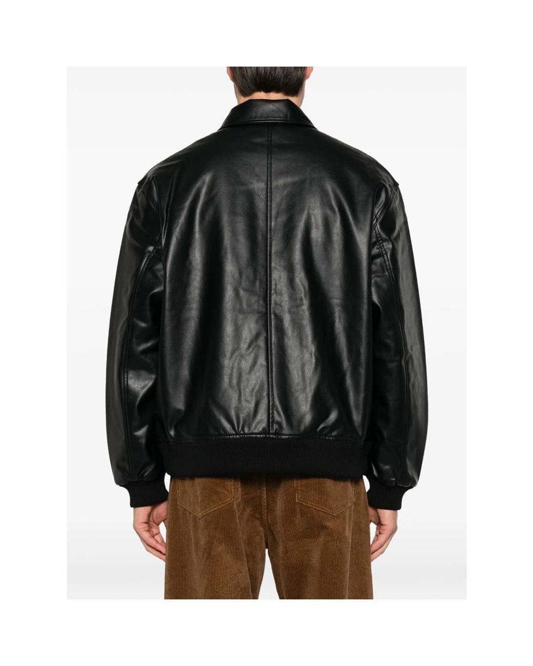 Carhartt Black Arizona Patch-Pocket Faux-Leather Jacket for men