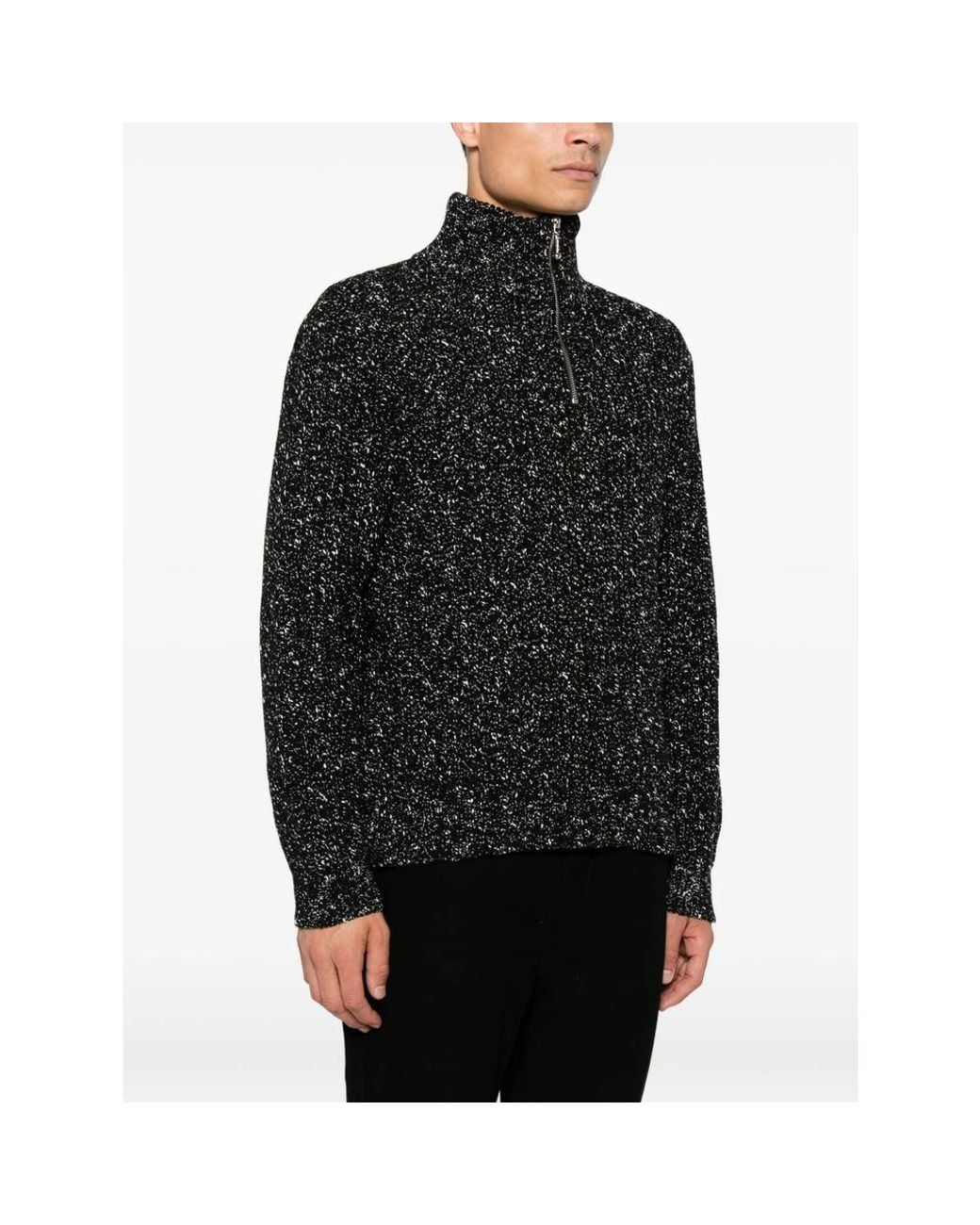 Ernest W. Baker Black Quarter-Zip Sweater for men
