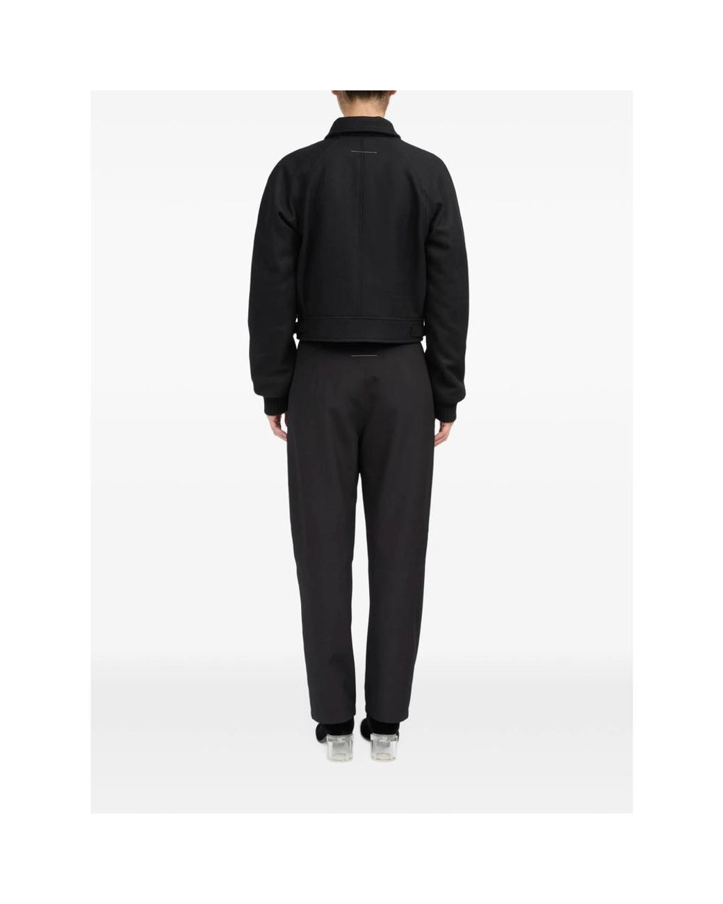 MM6 by Maison Margiela Black Flap-Pocket Bomber Jacket