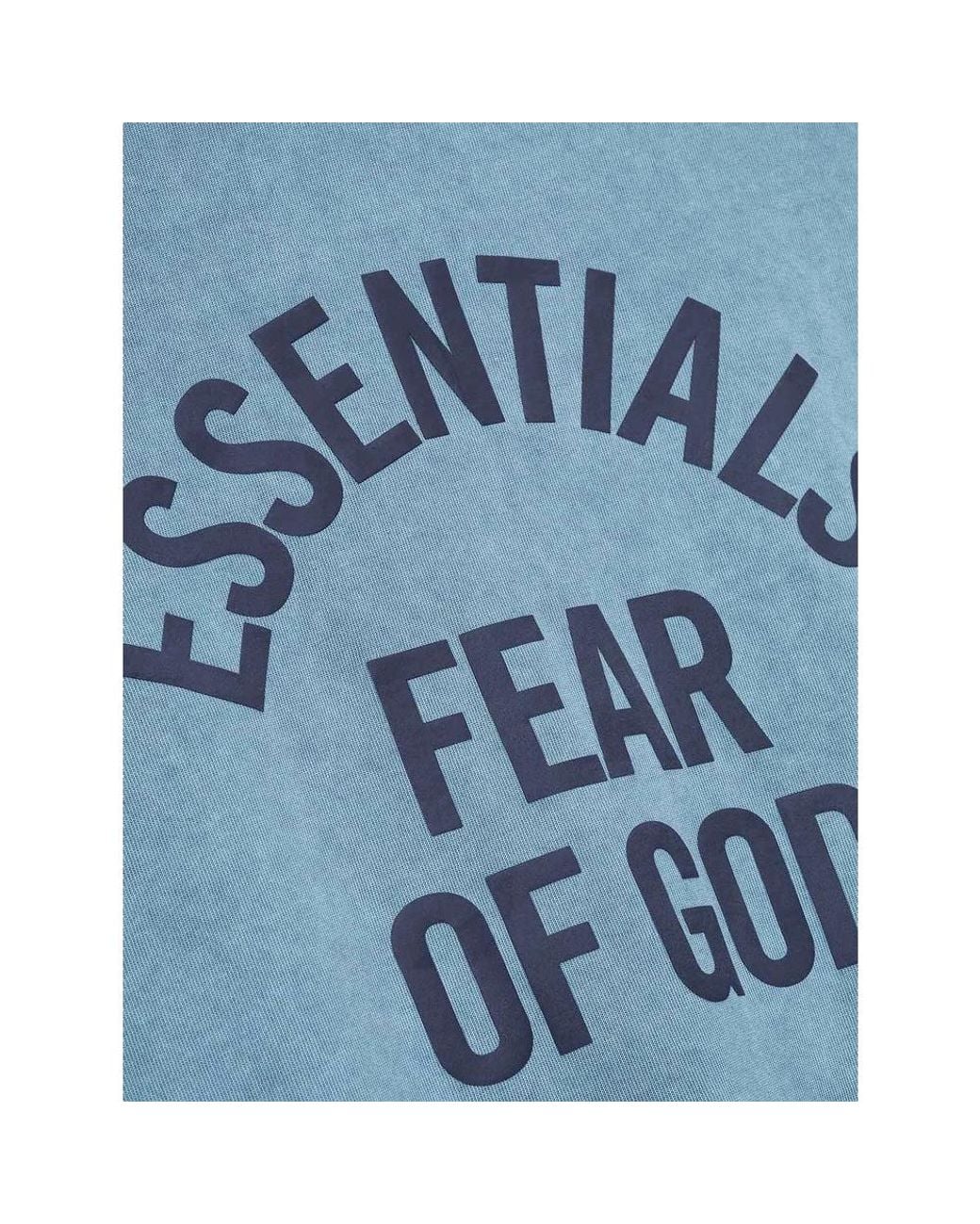 Fear Of God Blue T-Shirt Cotton Crew Neck for men