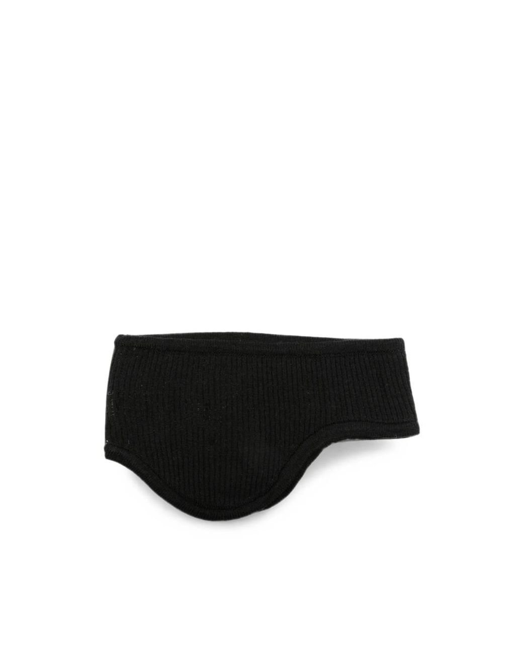 Y-3 Black X Yohji Yamamoto Logo-Intarsia Ribbed Headband for men