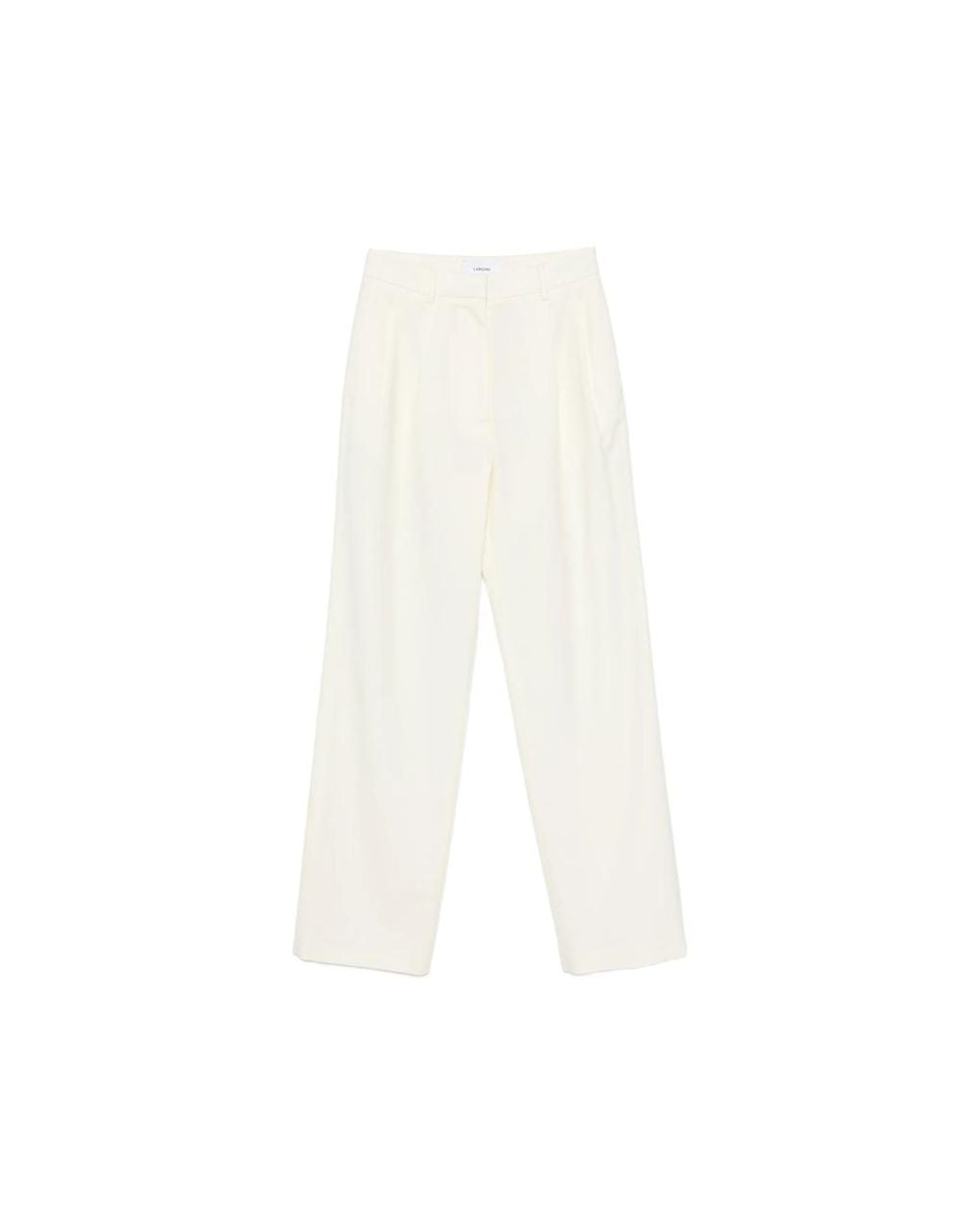 Lardini White Pleat-Detail Wide-Leg Trousers