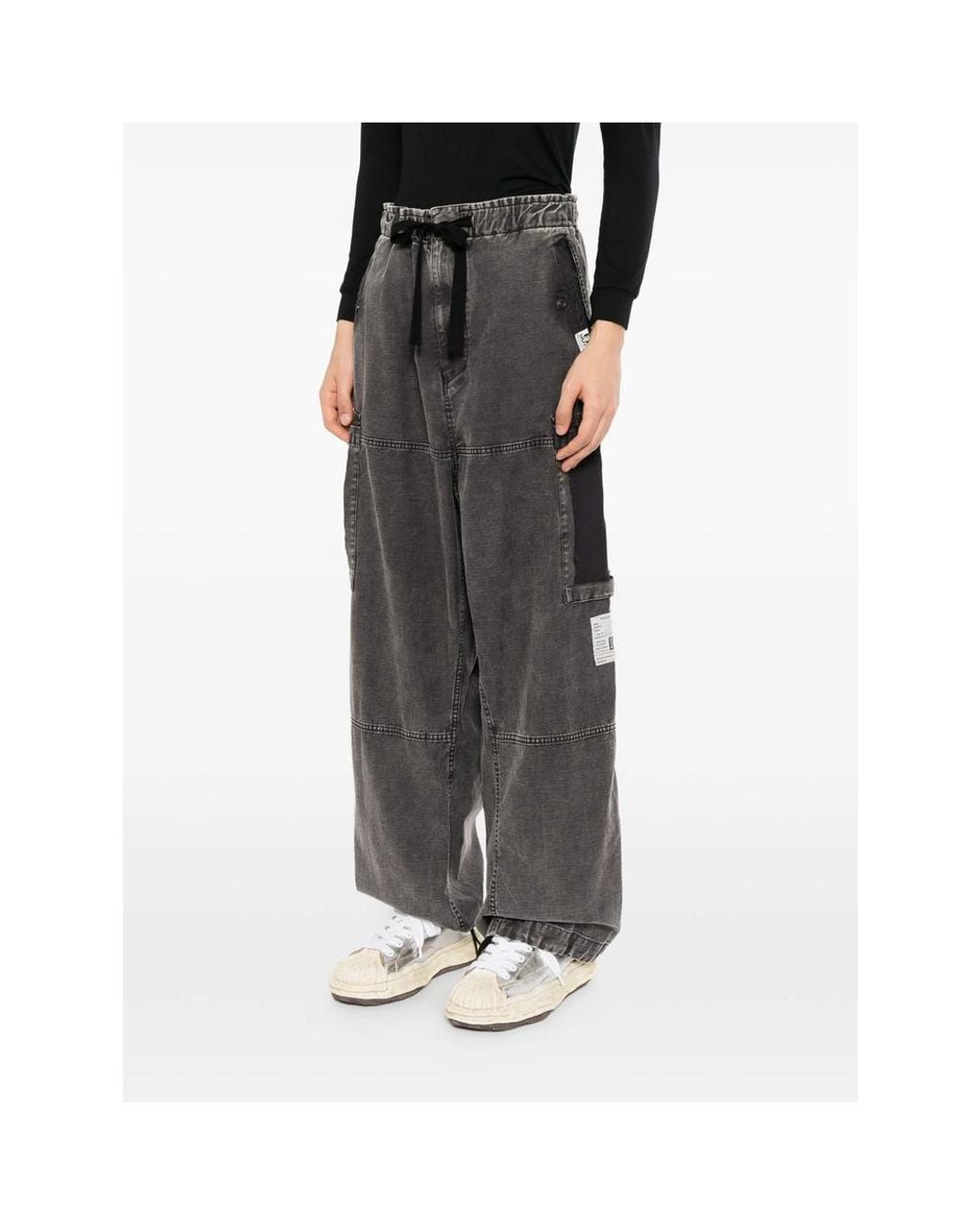 Maison Mihara Yasuhiro Gray Cotton Satin Cargo Pants for men